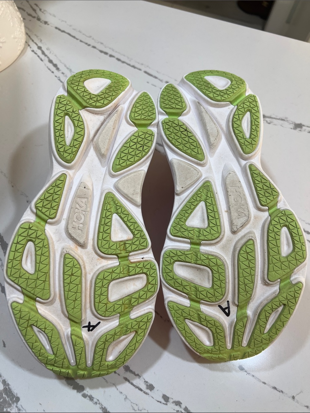 Hoka Bondi 8 Women's Pink and Neon Lime Running Shoes with Blue Logo size 8.5 - Picture 11 of 15